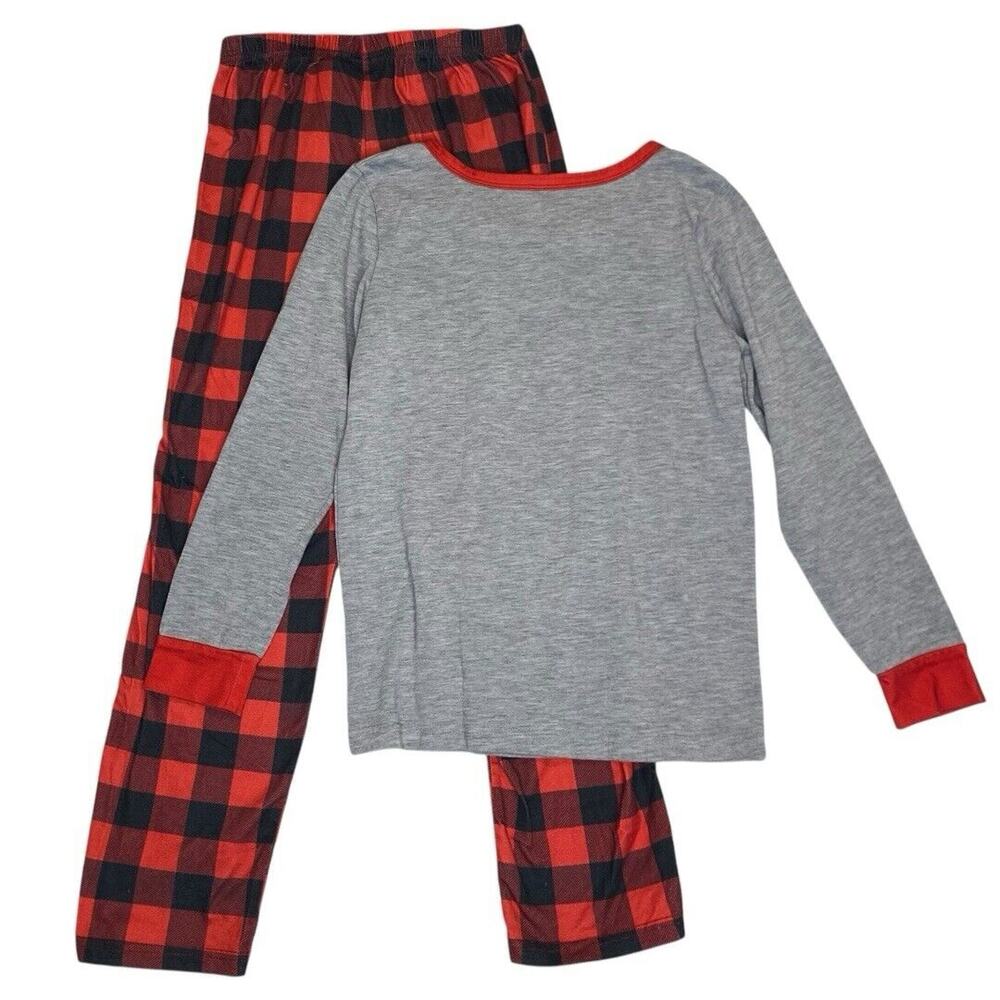 Christmas Pajamas Kids 10/11 Antique Truck Buffalo Plaid Holidaycore Matching PJ - Picture 3 of 6